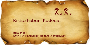 Kriszhaber Kadosa névjegykártya